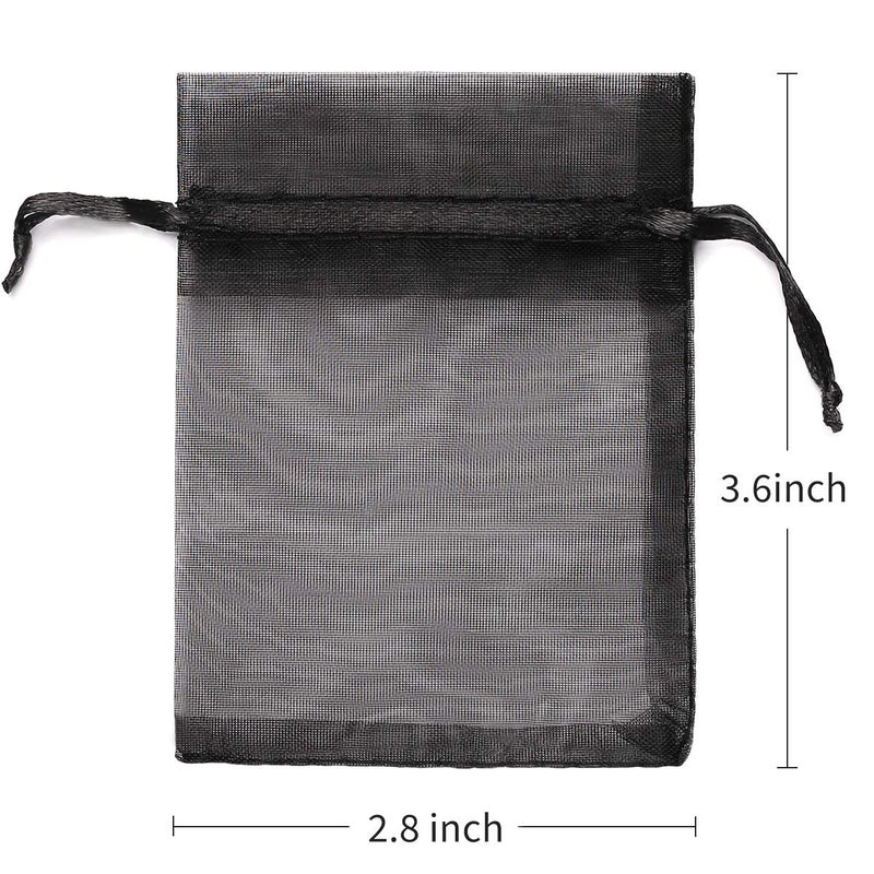 Akstore 100Pcs 2.8"x3.6"(7x9cm) Sheer Drawstring Organza Jewelry Pouches Wedding Party Christmas Favor Gift Bags (Mixed Color) - Image 1